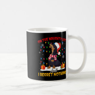 Tomten på Naughty List Dachshund-julklapp Kaffemugg
