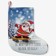 Tomten på skateboard lustiga renar i vintern