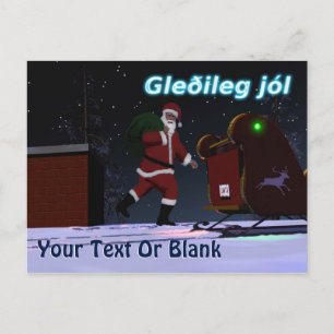 Tomten på Tak - Gleðileg jól Helg Vykort
