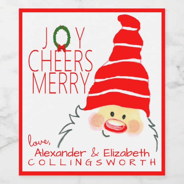 Tomten Personlig etikett Vin Flaska (Singel etikett)