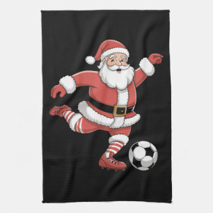 Tomten Plays Fotboll - julsport Kökshandduk
