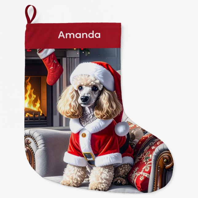 Tomten Pudel jul - stor julklapp Stor Julstrumpa (Framsidan)