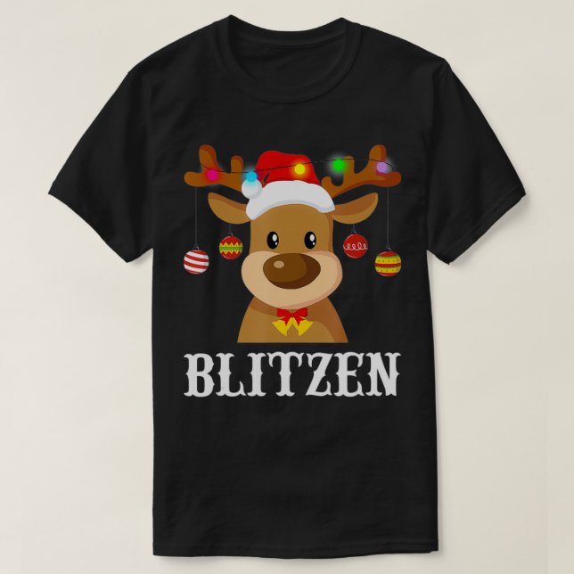 Tomten Reindeer Blitzen Julafton Group Costume T Shirt (Design framsida)