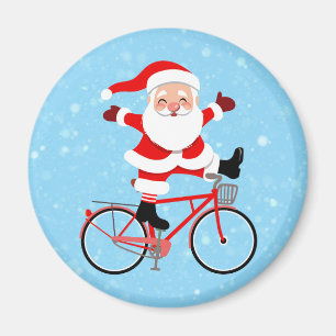 Tomten rider en cykel magnet