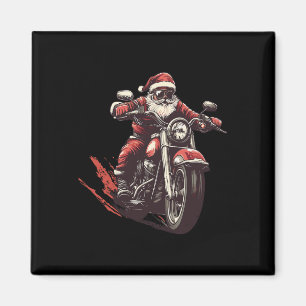 Tomten Riding A Motorcycle Biker Älskare X Magnet
