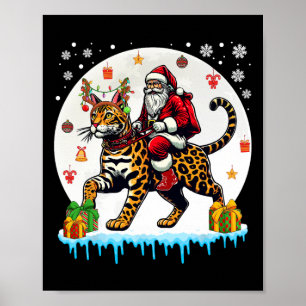 Tomten Riding Reindeer Bengal Cat julägare K Poster