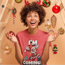 Tomten Running Julafton Humor Helgdag Den vackra j T Shirt
