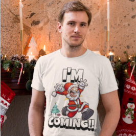 Tomten Running Julafton Humor Helgdag Den vackra j T Shirt