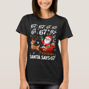 Tomten säger 67 roliga jul sex sju meme helgdag t shirt