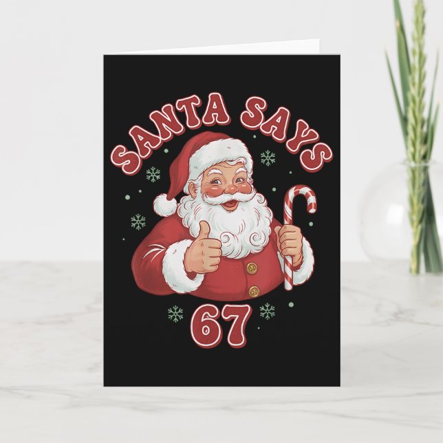Tomten säger 67 roliga retro julmemes  kort (Framsida)