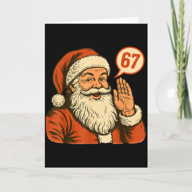 Tomten säger 6 7 Sex Sju Gen Z Alpha Meme Slang Ch Kort (Framsida)