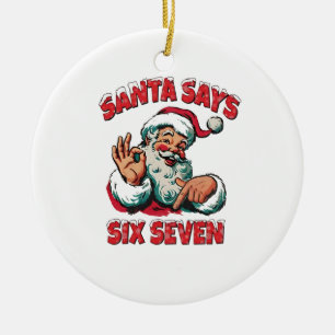 Tomten säger sex sju 6 7 jul tomte jultomten julgransprydnad keramik
