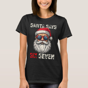 Tomten säger sex sju rolig jul 67 meme jul t shirt