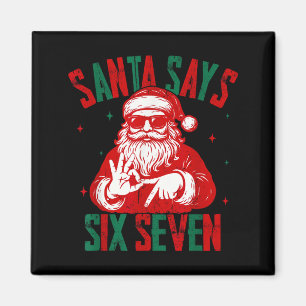 Tomten säger sex sju rolig tomte säger 6 7 jul magnet