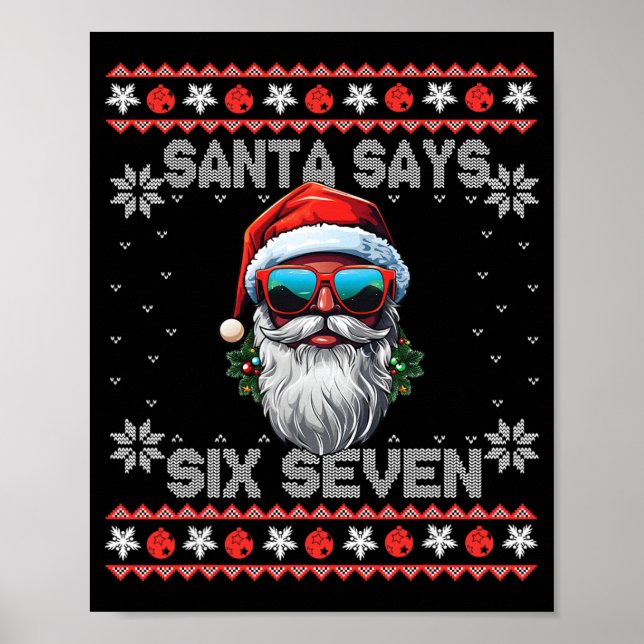 Tomten säger Six Seven 67 Meme Rollig Six Seven Ju Poster (Framsidan)