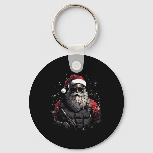 Tomten Santa Julafton Gift Idea Nyckelring (Framsida)