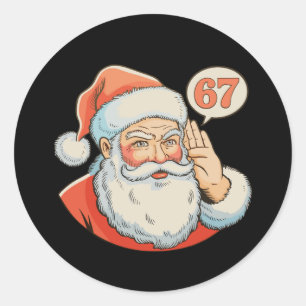 Tomten Sex Sju 6 7 67 Jul Roligt Xmas Meme Runt Klistermärke
