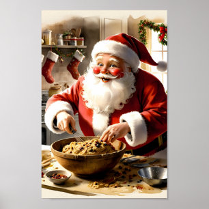 Tomten Skapar Fruitkaka - Köksvägg Poster