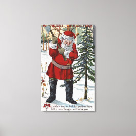 Tomten skärs ned Julgran Canvastryck