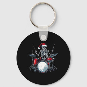 Tomten Skeleton Spelar Drum Percussionist Drummer Nyckelring