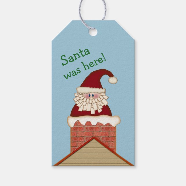 Tomten Skorsten jul Presentetikett (Framsidan)