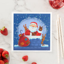 Tomten Skorsten Reindeer Sack Add Year Text Blue