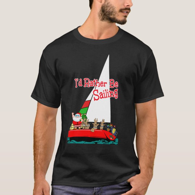 Tomten skulle hellre segla vid jul Essenti T Shirt (Framsida)