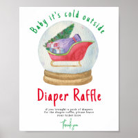 Tomten sled - Diaper Raffle-spel
