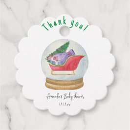 Tomten slet - tack för babyduschen gåvor etiketter