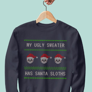 Tomten Sloths Anpassningsbar Funny jultröja Tee Shirt