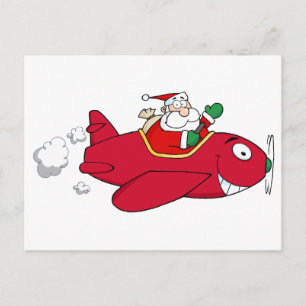 Tomten som flyger med jul Flygplan Helg Vykort