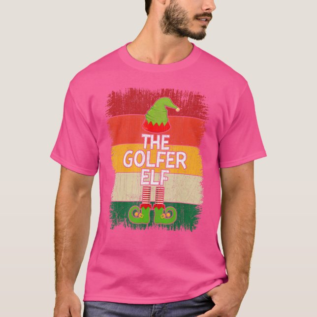 Tomten som golfar Matchande grupp Julfest Pyjamas T Shirt (Framsida)