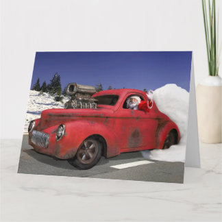 Tomten som kör gammal 1941 Rusty Hotrod Coupe Kort