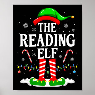 Tomten som läser julen rolig bok älskare jul bok poster
