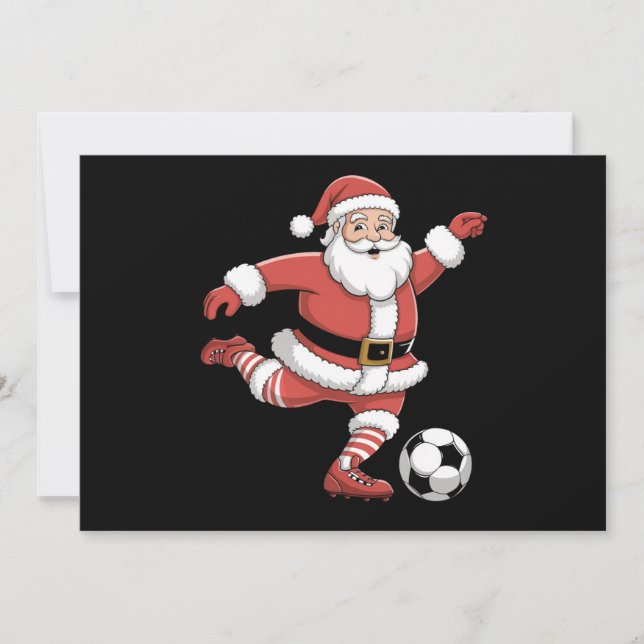 Tomten spelar fotboll jul sporter julkort (Framsida)