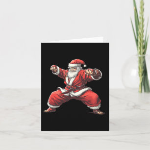 Tomten Spelar underlig Martial Arts Älskare jul X Kort