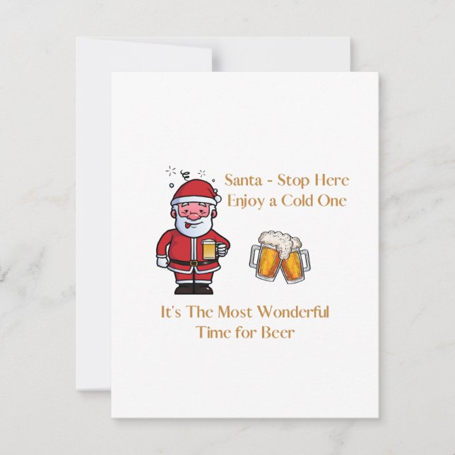Tomten stannar här, njut av en kall på platt julko julkort (Framsida)
