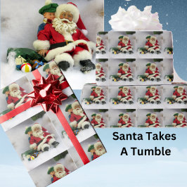 Tomten tar en Papper Tumble Wrapping Presentpapper
