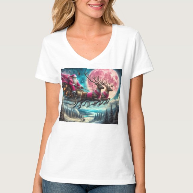 Tomten tog sig upp i Rosa! T Shirt (Framsida)