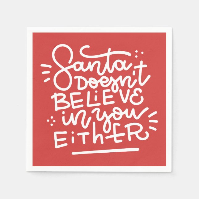 Tomten tror inte på dig heller pappersservett (Framsidan)