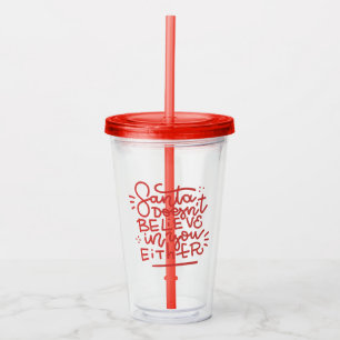 Tomten tror inte på dig heller take away mugg