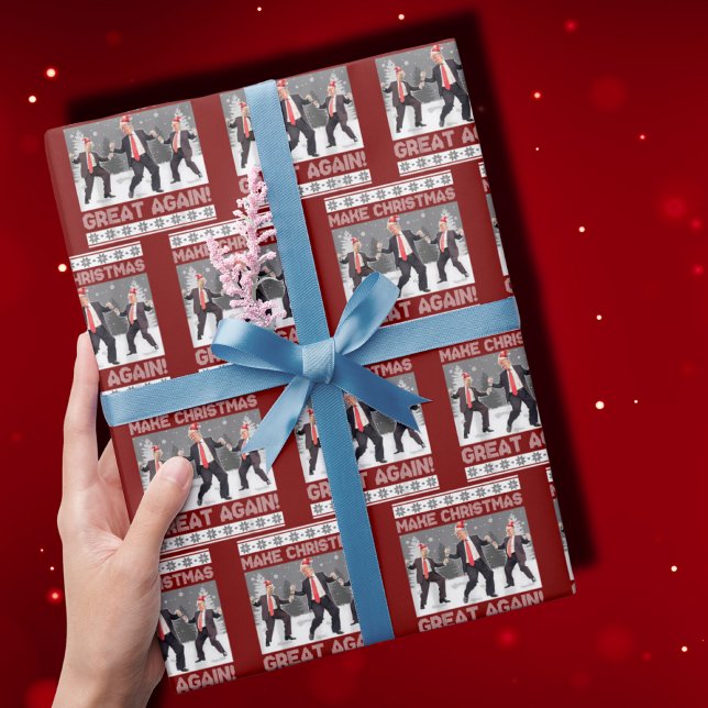 Tomten Trump Dance Gör jul Underbar igen Presentpapper (Skapare uppladdad)