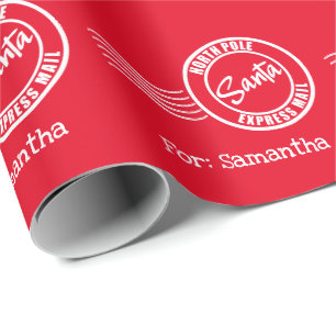Tomten uttrycker e-post North Pole-leverans röd v Presentpapper