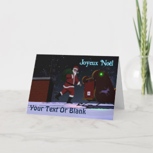 Tomten vid Tak - Joyeux Noё l Helgkort