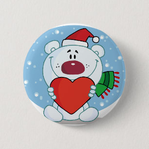 Tomten White Bear med Heart Knapp