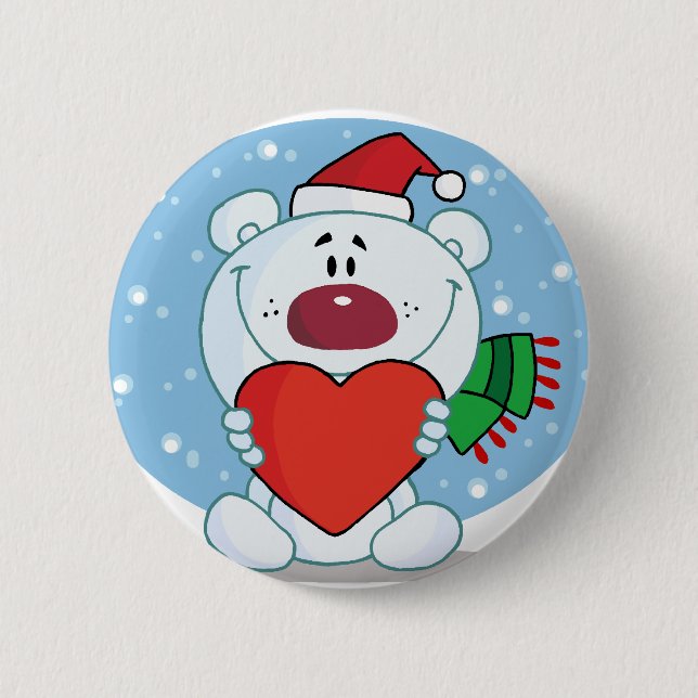 Tomten White Bear med Heart Knapp (Framsida)