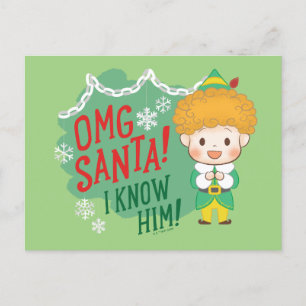 Tomtenisse Buddy OMG Santa! Jag Känner Honom! Helg Vykort