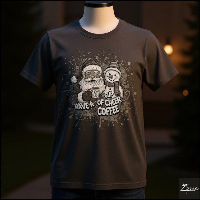 Tomtenisseman Kaffeglädje Målarstänk T Shirt (Skapare uppladdad)