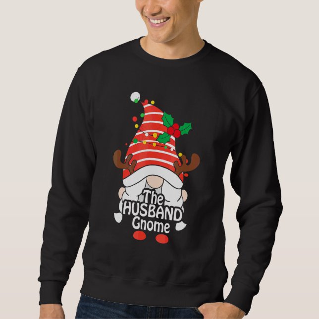 Tomtenissen julgran randig matchande jul  lång ärmad tröja (Framsida)