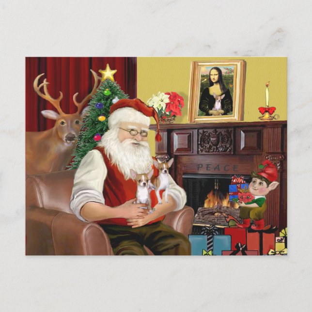 Tomtens 2 Chihuahuas Helg Vykort (Framsida)